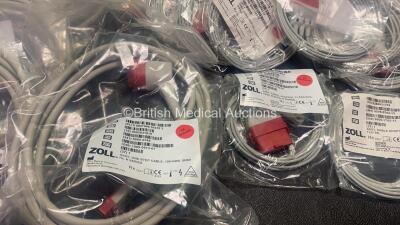 Job Lot of Defibrillator Cables Including 6 x Zoll Onestep 8009-0750 Pacing Cables and 70 x Zoll 3 Lead ECG Leads - 2