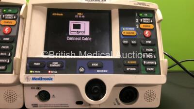 2 x Lifepak 20 Defibrillator / Monitors Including Pacer, ECG and Printer Options (Both Power Up with Service Lights) - 2