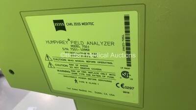 Zeiss Humphrey Field Analyzer Model 750i *Version - 4.2.2* with Printer on Electric Table (Powers Up with "System Start Up State 7" Message, Table Tested Working) *750i-12962* **IR176** - 8