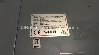 SIUI CTS-900V Digital Veterinary Ultrasound Imaging System with 1 x AC Power Supply and 1 x SIUI 5.0 MHz Transducer / Probe (Powers Up with Faulty Power Button-See Photo) *SN 0-61151090011* - 6