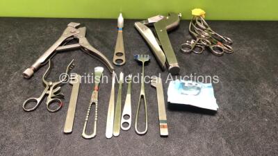 Job Lot of Surgical Instruments Including Veterinary Instrumentation Benders, Anvil Serbich Small Plate Bending Press and Small Plate Bending Press