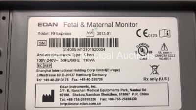 Edan F9 Fetal & Maternal Monitor *Mfd 01-2013* Version 2.61 (Powers Up with Some Casing Damage - See Photo) - 5