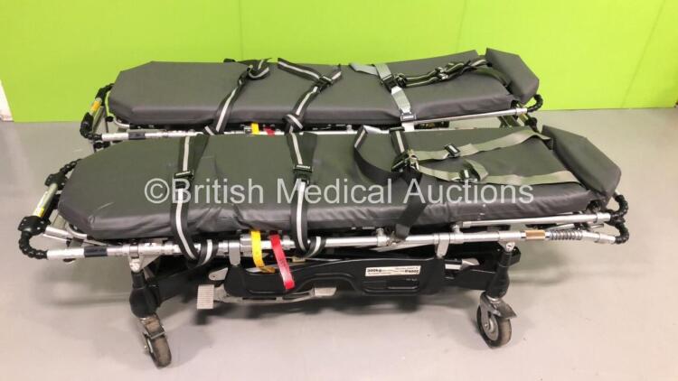 2 x Ferno Pegasus Ambulance Stretchers with Mattresses (Hydraulics Tested Working) *S/N PEG5212 / PEG5242