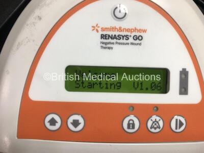 3 x Smith&Nephew Renasys Go Negative Pressure Wound Therapy Units with Power Supplies and Cases (All Power Up) *KGUA120648 - KHBC140962 - KGUA120626* - 2