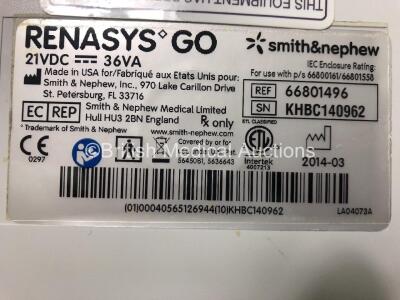 3 x Smith&Nephew Renasys Go Negative Pressure Wound Therapy Units with Power Supplies and Cases (All Power Up) *KGUA120648 - KHBC140962 - KGUA120626* - 5