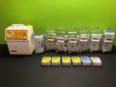 Job Lot Including 4 x CME McKinley Bodyguard 545 and 2 x 575 Infusion Pumps with 6 x Bases, 2 x Finger Controls and 6 x Boxes with 1 x Sam 12 Suction Unit with Cup (All Power Up)