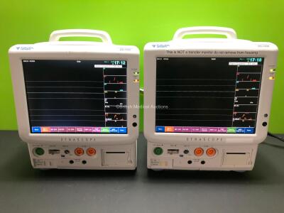 2 x Fukuda Denshi DS-7200 Patient Monitors Including Microstream CO2, ECG/RESP, SpO2, NIBP, BP1, BP2, Temp 1, Temp 2 and Printer Options *Mfd 2014 - 2013* (Both Power Up)