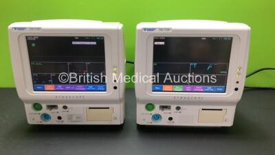 2 x Fukuda Denshi DS-7100 Monitors Including ECG Resp, SpO2, NIBP, BP, Temp and Printer Options (Both Power Up)