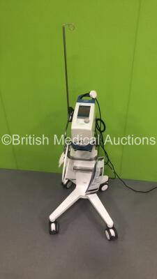 Drager Carina Ventilator on Stand Software Version 03.21 Boot Software Version D1.7 - Operating Hours 3637 with Battery and Battery Cable (Powers Up) *S/N SRZD-0049* **Mfd 2008** - 2