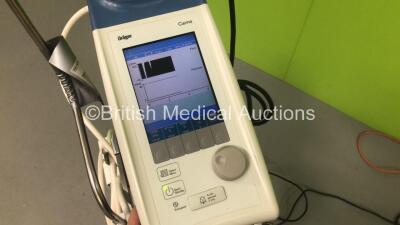 Drager Carina Ventilator on Stand Software Version 03.21 Boot Software Version D1.7 - Operating Hours 3637 with Battery and Battery Cable (Powers Up) *S/N SRZD-0049* **Mfd 2008** - 13