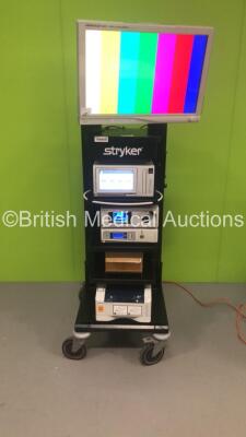 Stryker Stack Trolley Including Stryker Vision Elect HDTV Surgical Viewing Monitor, Stryker SDC Ultra Information Management System,Stryker L900 LED Light Source, Stryker 1188HD High Definition Camera Control Unit, Stryker SDP 1000 Digital Color Printer o