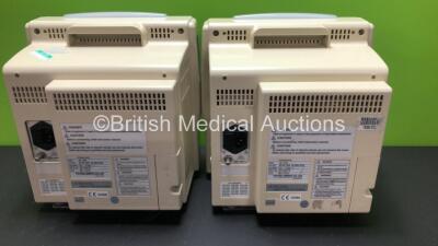 2 x Fukuda Denshi DS-7100 Monitors Including ECG Resp, SpO2, NIBP, BP, Temp and Printer Options (Both Power Up with 1 x Touch Screen Not Working) - 4
