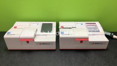 2 x OPTI CCA TS2 Blood Gas and Electrolyte Analyzer Units with 2 x AC Power Supplies (Both Power Up) *493512 / 49351 / 0P6-002412 / OP6-002396