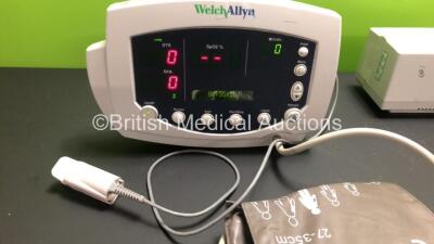 Mixed Lot Including 1 x Welch Allyn 53NOP Monitor with SpO2 Lead, Sensor and BP Cuff (Powers Up) 1 x Welch Allyn 767 Series Transformer with 2 x Attachments, 2 x Huntleigh Dopplers and 1 x Baxter Colleague CXE Infusion Pump - 2