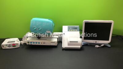 Mixed Lot Including 1 x Masimo Rad-8 Signal Extraction Pulse Oximeter, 1 x Bayer 2000+ Blood Analyser, 1 x Fukuda Denshi DS-7300 Monitor (Powers Up with Blank Screen) with 1 x HS-700 Unit and 1 x Ameda Elite Breast Pump