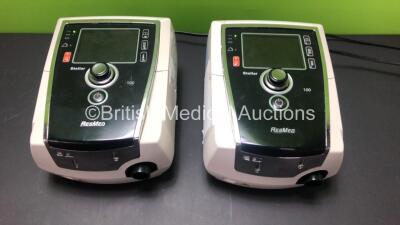 2 x ResMed Stellar 100 CPAP Units with 2 x AC Power Supplies (Both Power Up with Blank Screen) *20130100701 - 20130100686*