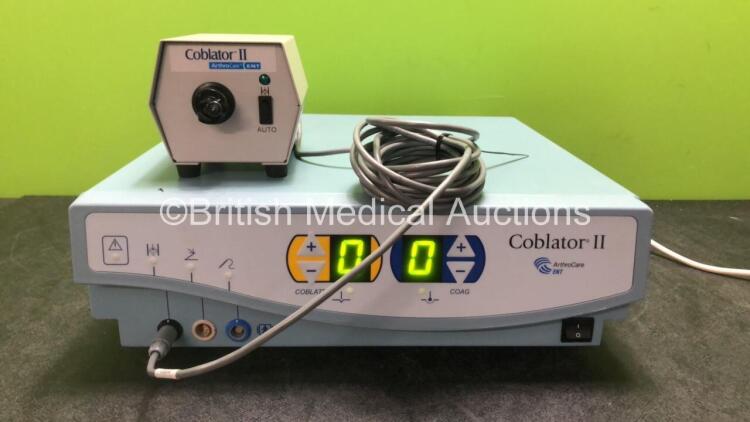 Arthrocare ENT Coblator II ENT Surgery System with Flow Control Valve Unit (Powers Up with Damage-See Photo) *SN C11015, FV05147*