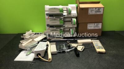 Mixed Lot Including Various Ophthalmic Table Attachments Including Slides and 1 x Miscellaneous Power Supply and 1 x TopCon ACP 7 Controller, 3 x Fresenius Kabi DPS Syringe Pumps (All Untested Due to No Power Supply) 20 x Critikon Soft Cuf Ref SFT-A2-2A A