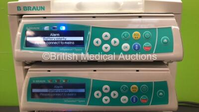 4 x B.Braun Infusomat Space Infusion Pumps with 1 x B.Braun SpaceStation Docking Port (All Power Up) *43388 - 43394 - 44025 - 43178 - 17840* - 2