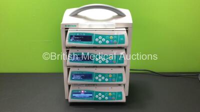 4 x B.Braun Infusomat Space Infusion Pumps with 1 x B.Braun SpaceStation Docking Port (All Power Up) *618177 - 618092 - 343354 - 296355 - 17838*