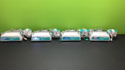 4 x B.Braun Infusomat Space Infusion Pumps with 4 x Power Supplies and 4 x B.Braun Type 8713130 Clamps (All Power Up) *43636 - 44000 - 46391 - 46508*