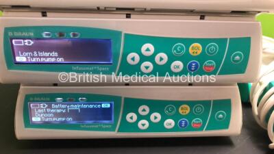 4 x B.Braun Infusomat Space Infusion Pumps with 4 x Power Supplies and 4 x B.Braun Type 8713130 Clamps (All Power Up) *46469 - 269332 - 43286 - 46291* - 3