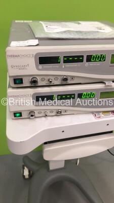 2 x Gynecare Ethicon Thermachoice II Units V 2.17 on Stand (Both Power Up) - 3