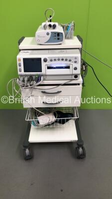 GE Corometrics 250cx Series Fetal Monitor *Mfd 2017* on Stand with 3 x Transducers and GE Mini Telemetry System with 2 x Transducers (Powers Up) (W)