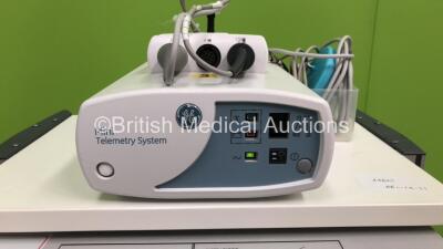 GE Corometrics 250cx Series Fetal Monitor *Mfd 2017* on Stand with 3 x Transducers and GE Mini Telemetry System with 2 x Transducers (Powers Up) (W) - 4