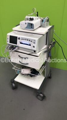 GE Corometrics 250cx Series Fetal Monitor *Mfd 2017* on Stand with 3 x Transducers and GE Mini Telemetry System with 2 x Transducers (Powers Up) (W) - 7