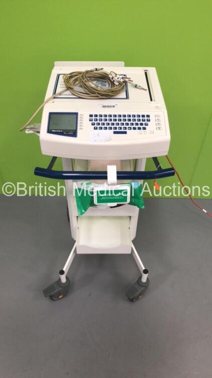 Mortara Instruments ELI 250 ECG Machine on Stand with 10 Lead ECG Leads (Powers Up)