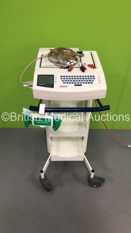 Mortara Instruments ELI 250 ECG Machine on Stand with 10 Lead ECG Leads (Powers Up)