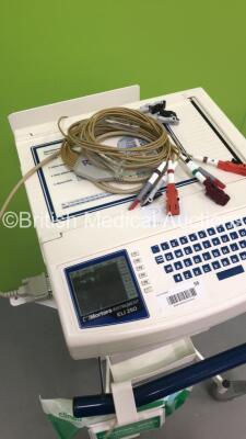 Mortara Instruments ELI 250 ECG Machine on Stand with 10 Lead ECG Leads (Powers Up) - 4