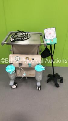 1 x Eschmann ST80 Suction Trolley and 1 x Greenlight 300 Blood Pressure Meter on Stand (Incomplete - Missing Wheels - See Pictures)