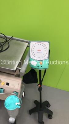 1 x Eschmann ST80 Suction Trolley and 1 x Greenlight 300 Blood Pressure Meter on Stand (Incomplete - Missing Wheels - See Pictures) - 4