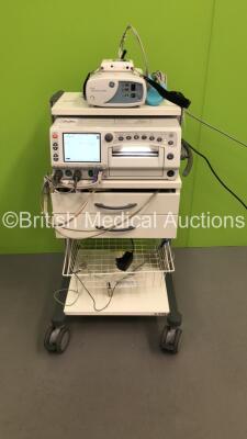 GE Corometrics 250cx Series Fetal Monitor *Mfd 2017* on Stand with 2 x Transducers and GE Mini Telemetry System with 2 x Transducers (Powers Up) (W)