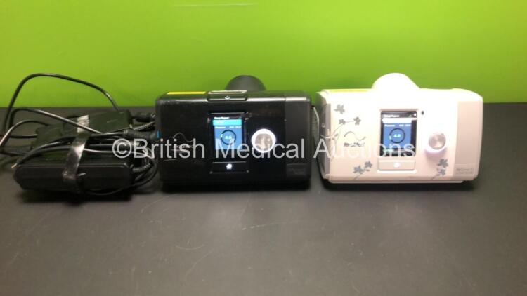 1 x ResMed AirSense 10 AutoSet and 1 x ResMed AirSense 10 AutoSet for Her CPAP Units with 2 x Power Supplies (Both Power Up)