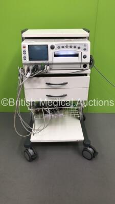 GE Corometrics 250cx Series Fetal Monitor on Stand with 3 x Transducers (Powers Up) (W)