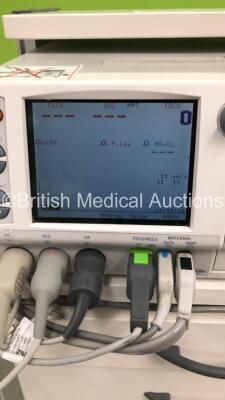 GE Corometrics 250cx Series Fetal Monitor on Stand with 3 x Transducers (Powers Up) (W) - 4