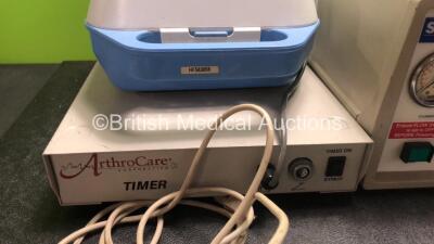 Mixed Lot Including 1 x Solo Flow RAP-4 Rapid Automatic Pneumoperitoneum (Powers Up) 1 x Medix AC 2000 Hi Flo Nebulizer (Powers Up) 1 x Arthro Care Timer 1 x Fujinon DK 402E Keyboard, 1 x Carefusion Spirometer (Untested Due to Missing Batteries) 1 x FMS G - 3