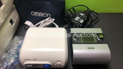 Job Lot Including 1 x ResMed S9 AutoSet CPAP Unit with Power Supply, 1 x Omron CompAIR, 3 x Philips Respironics InnoSpire Deluxe and 3 x Philips Respironics Nebulisers - 2