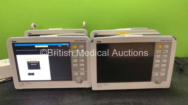 4 x Drager Infinity Delta XL Patient Monitors (All Power Up with Cracked Casing-Power Supplies Not Included) *SN 5399457656, 5399455061, 5397457660, 6001592468*