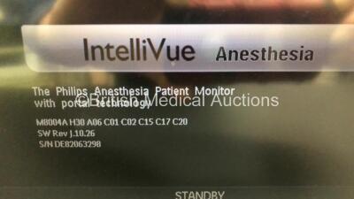 1 x Philips IntelliVue MP50 Anesthesia Touch Screen Patient Monitor Version J.10.26 *Mfd 2009-01 and 1 x Philips IntelliVue G5-M1019A Gas Module with Water Trap *Mfd 2008* (Both Power Up) *GL* - 2