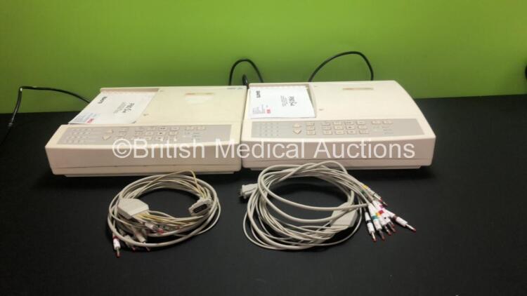 2 x Seca CT6i ECG Machines with 10 Lead ECG Leads (Both Power Up)