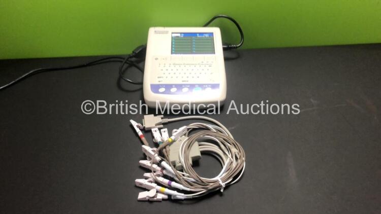 Nihon Kohden Cardiofax S ECG Machine with 10 Lead ECG Lead (Powers Up)