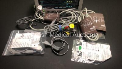 Edan IM8 Patient Monitor with T1, T2, ECG, NIBP, SPO2 and Printer Options, NIBP Cuff and Hose, SPO2 Finger Sensor and 3 Lead ECG Lead (Powers Up) - 3