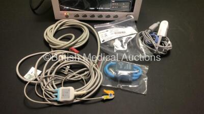 Edan IM8a Patient Monitor with CO2, T1, T2, IBP1, IBP2, ECG, NIBP, SPO2 and Printer Options, 3 Lead ECG Lead, NIBP Cuff and Hose and SPO2 Finger Sensor (Powers Up, Missing Casing - See Photo) - 3