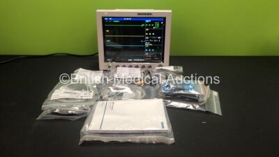 Edan IM8a Patient Monitor with CO2, T1, T2, IBP1, IBP2, ECG, NIBP, SPO2 and Printer Options, 3 Lead ECG Lead, NIBP Cuff and Hose and SPO2 Finger Sensor (Powers Up)