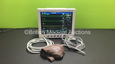 Edan IM8 Patient Monitor with T1, T2, ECG, NIBP, SPO2 and Printer Options, NIBP Cuff and Hose and 3 Lead ECG Lead (Powers Up)