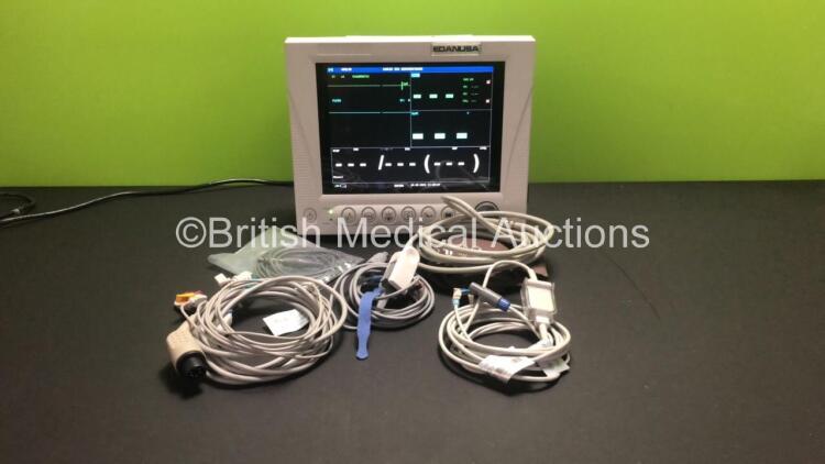 Edan IM8a Patient Monitor with CO2, T1, T2, IBP1, IBP2, ECG, NIBP, SPO2 and Printer Options, 3 Lead ECG Lead, NIBP Cuff and Hose and SPO2 Finger Sensor (Powers Up)